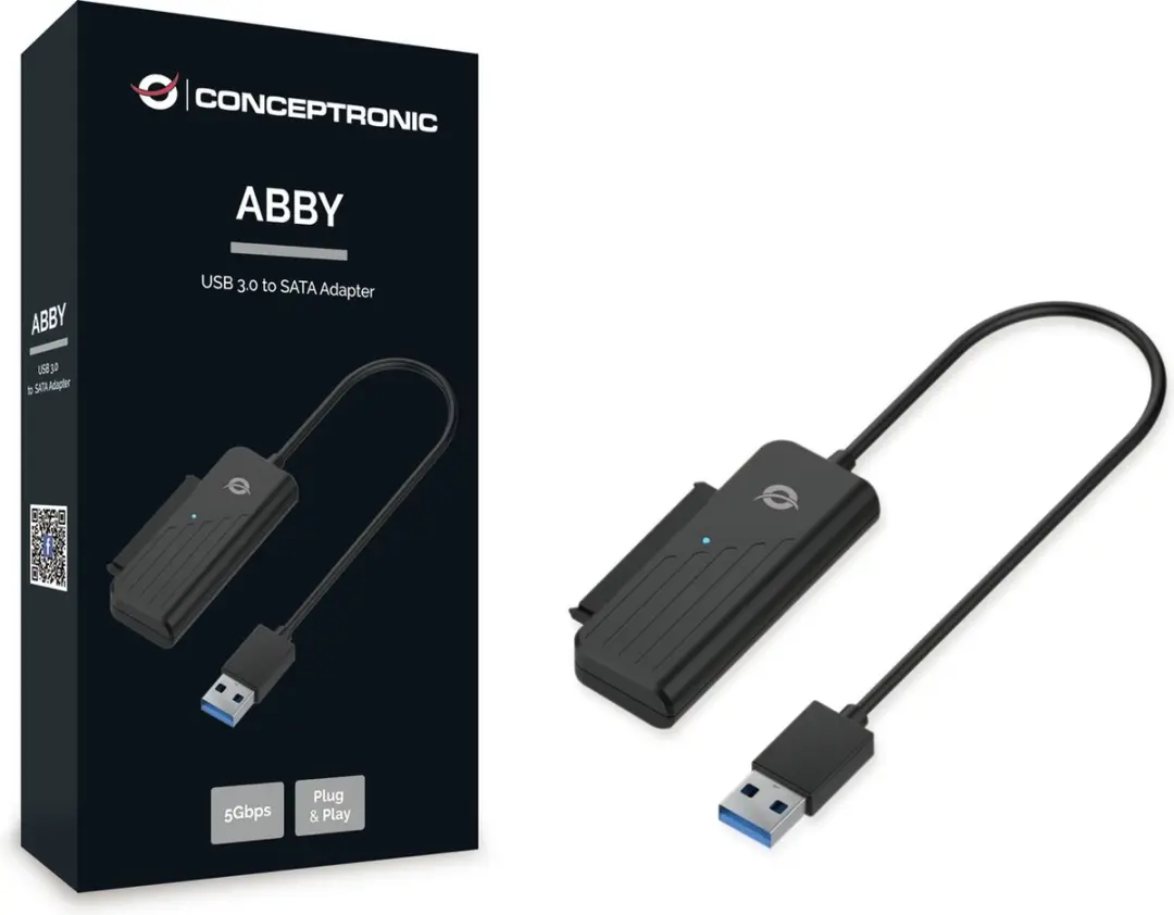 Conceptronic ABBY01B USB-adapter - Zwart