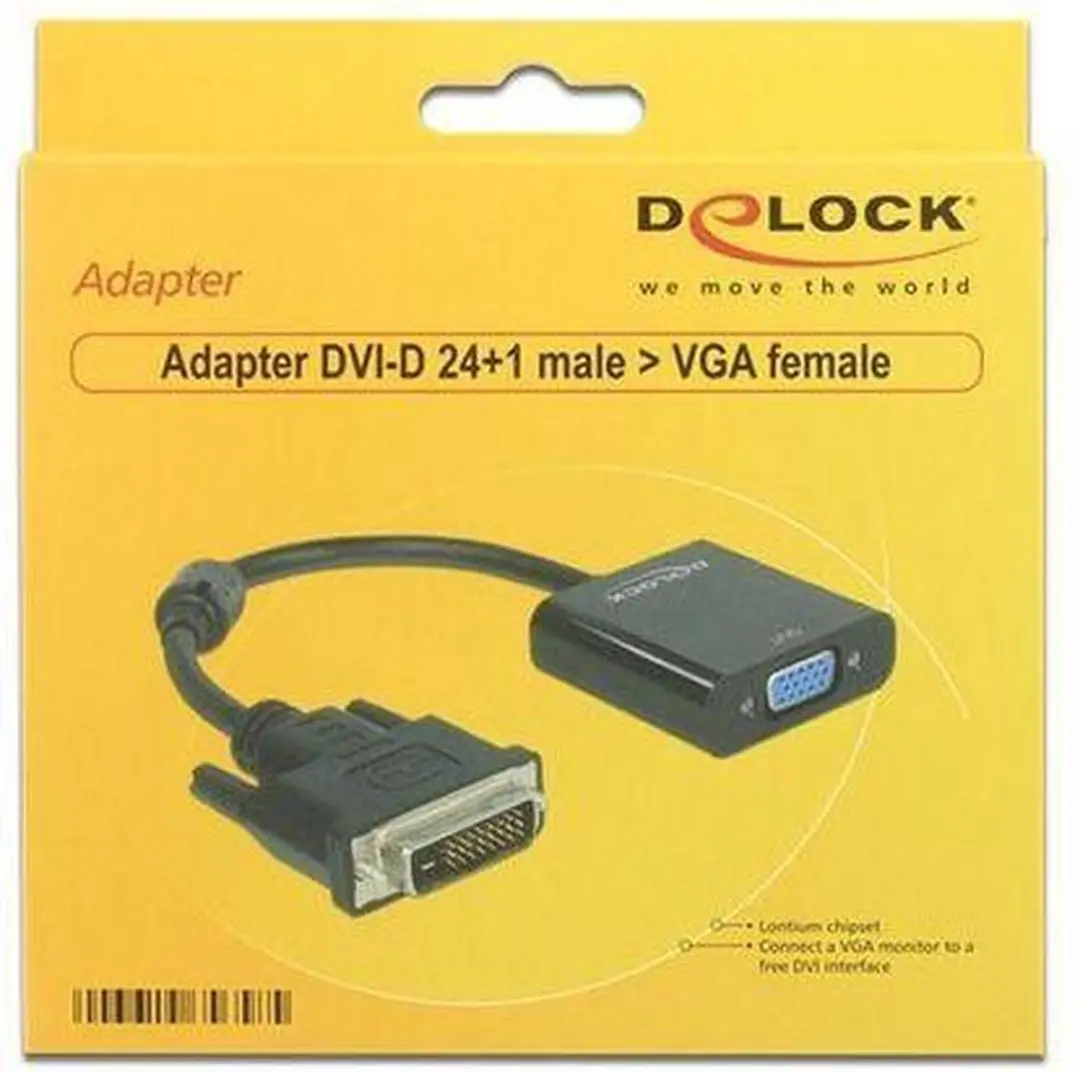 Delock DVI-D naar VGA Converter 65658 - 0,15m - Zwart