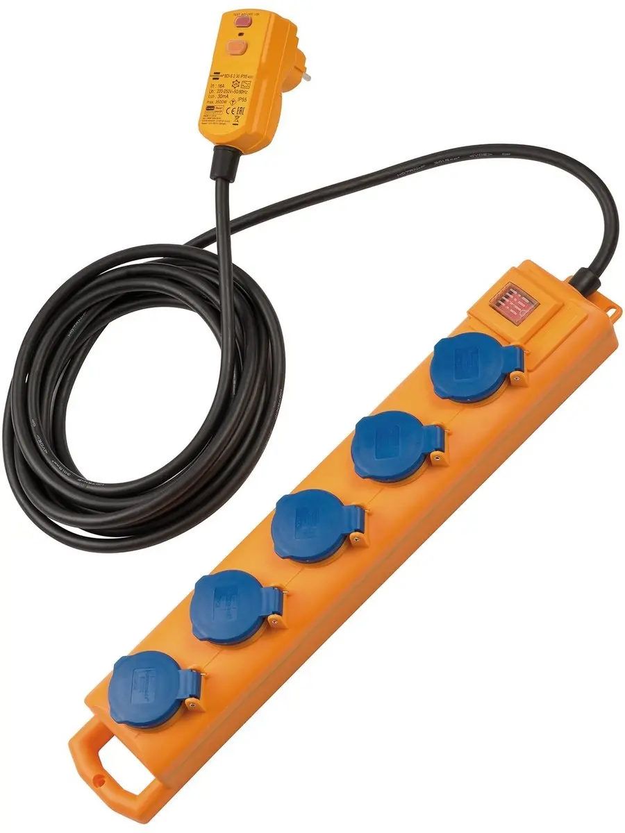 Brennenstuhl Super-Solid SL 554 DE FI Tafelcontactdozenblok 5-voudig