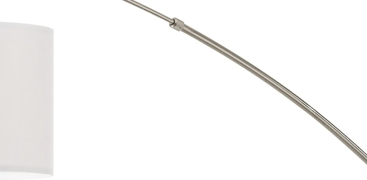 Eglo Nadina Vloerlamp - 1 Lichtpunt - Nikkel-Mat - Wit/Grijs