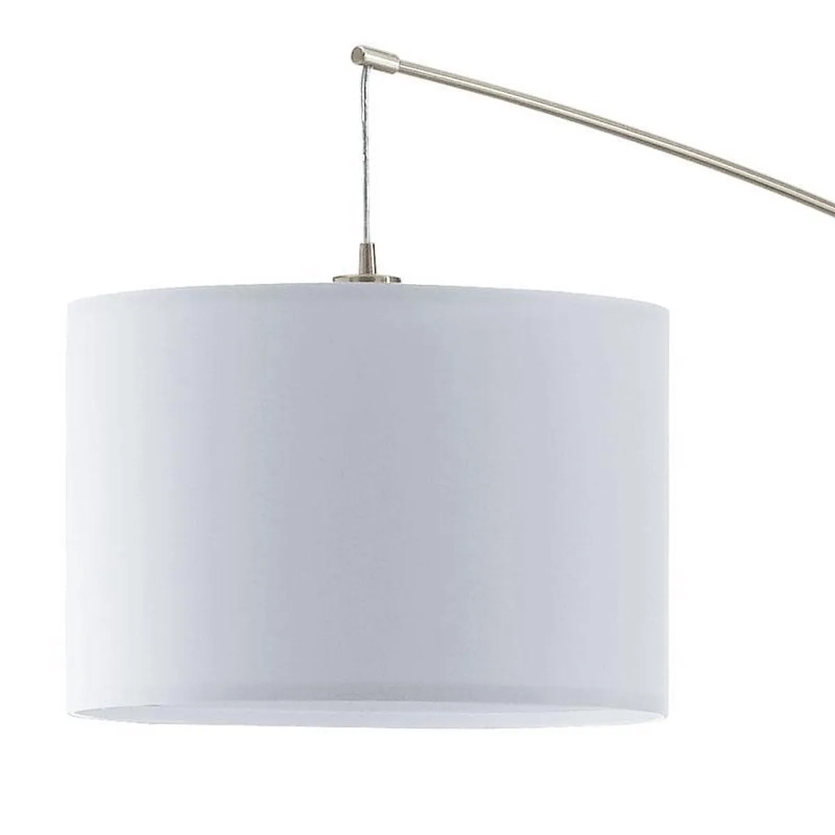 Eglo Nadina Vloerlamp - 1 Lichtpunt - Nikkel-Mat - Wit/Grijs