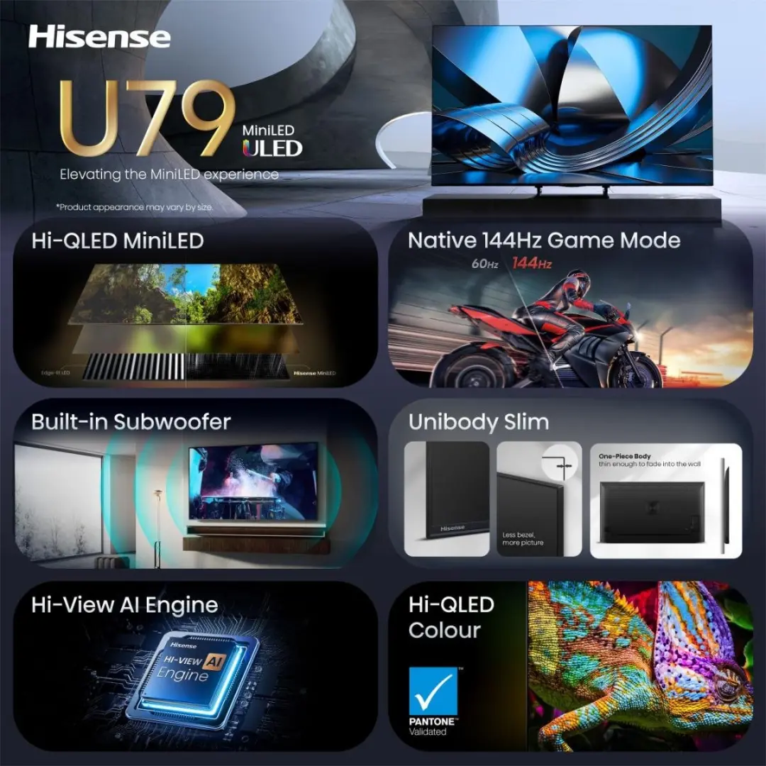 Hisense 55U79S PRO 55" 4K Smart TV - Zwart - afbeelding 6 van 6