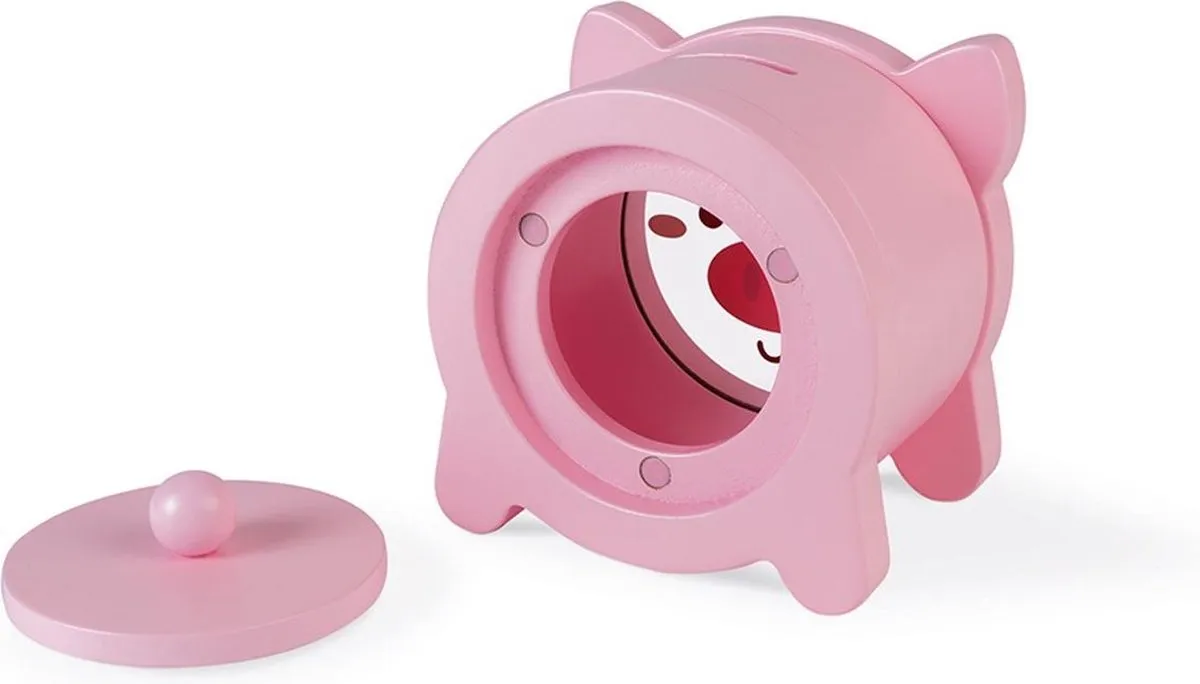 Janod Varken Houten Spaarpot - Roze - Magnetisch - afbeelding 6 van 6