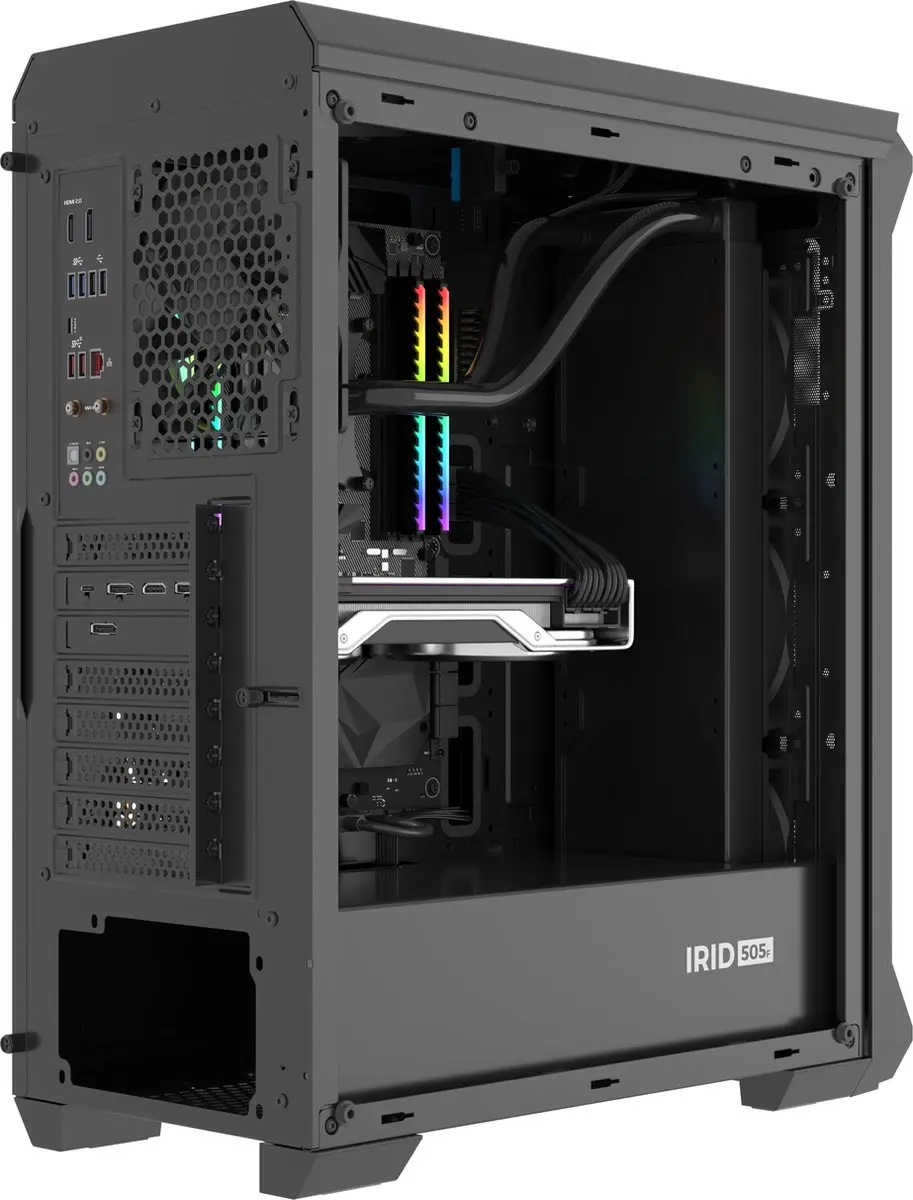 ATX Genesis Irid 505F Semi-tower Black - 7x 2.5" / 2x 3.5"