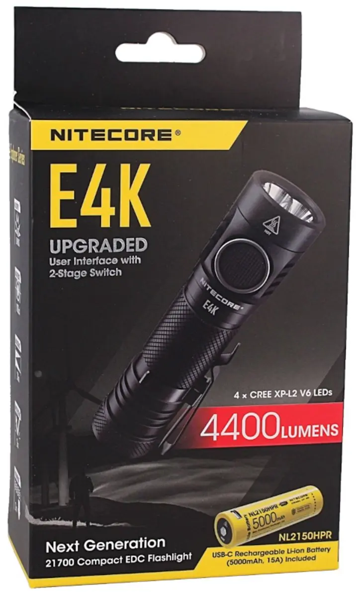 Nitecore E4K Zaklamp - 4400 Lumen - Zwart - afbeelding 3 van 6