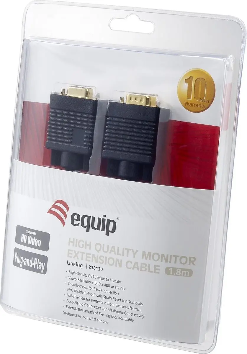 Equip 218130 VGA Kabel 1,8m - Zwart