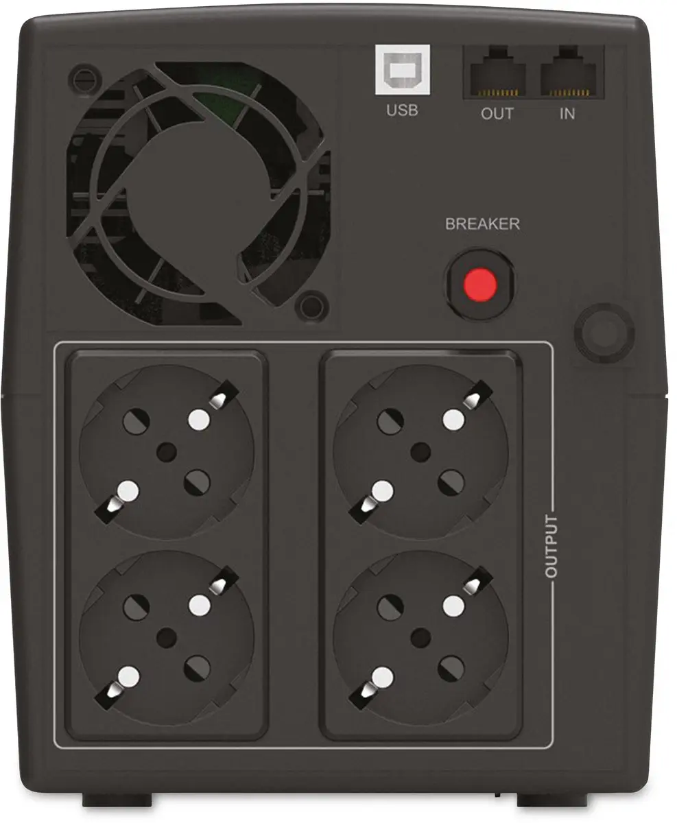 Power Walker Line-Interactive UPS 1500VA - 4x Stopcontact - USB/RJ11-RJ45 - Zwart
