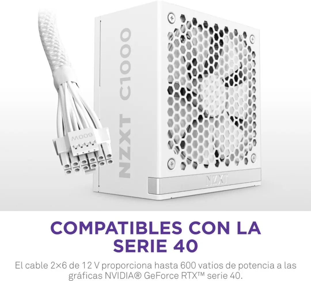 NZXT C1000 Gold ATX 3.1 Voeding 1000W - Wit