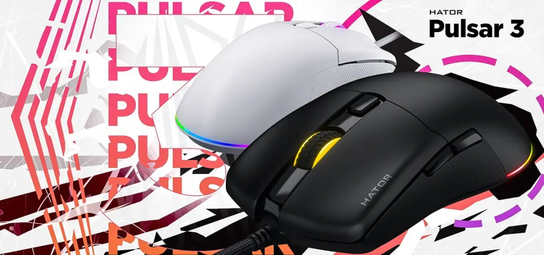Hator Pulsar 3 HTM611 Gaming Muis - Ambidextrous - 12.000 DPI - Wit