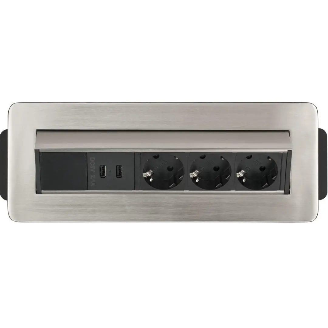 Brennenstuhl Indesk Power USB-Charger 3-voudig - 3500W - Zilver/Zwart