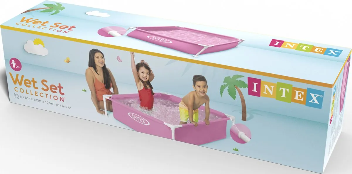 Intex Mini Frame Zwembad 122x122x30cm Roze