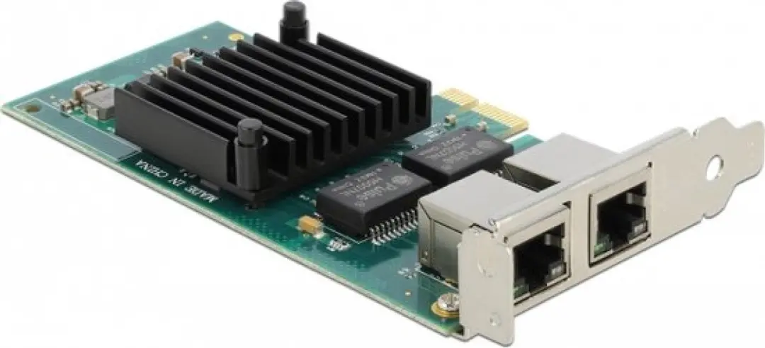 Delock PCIe x1 2x RJ45 Gigabit LAN i350 - Zwart