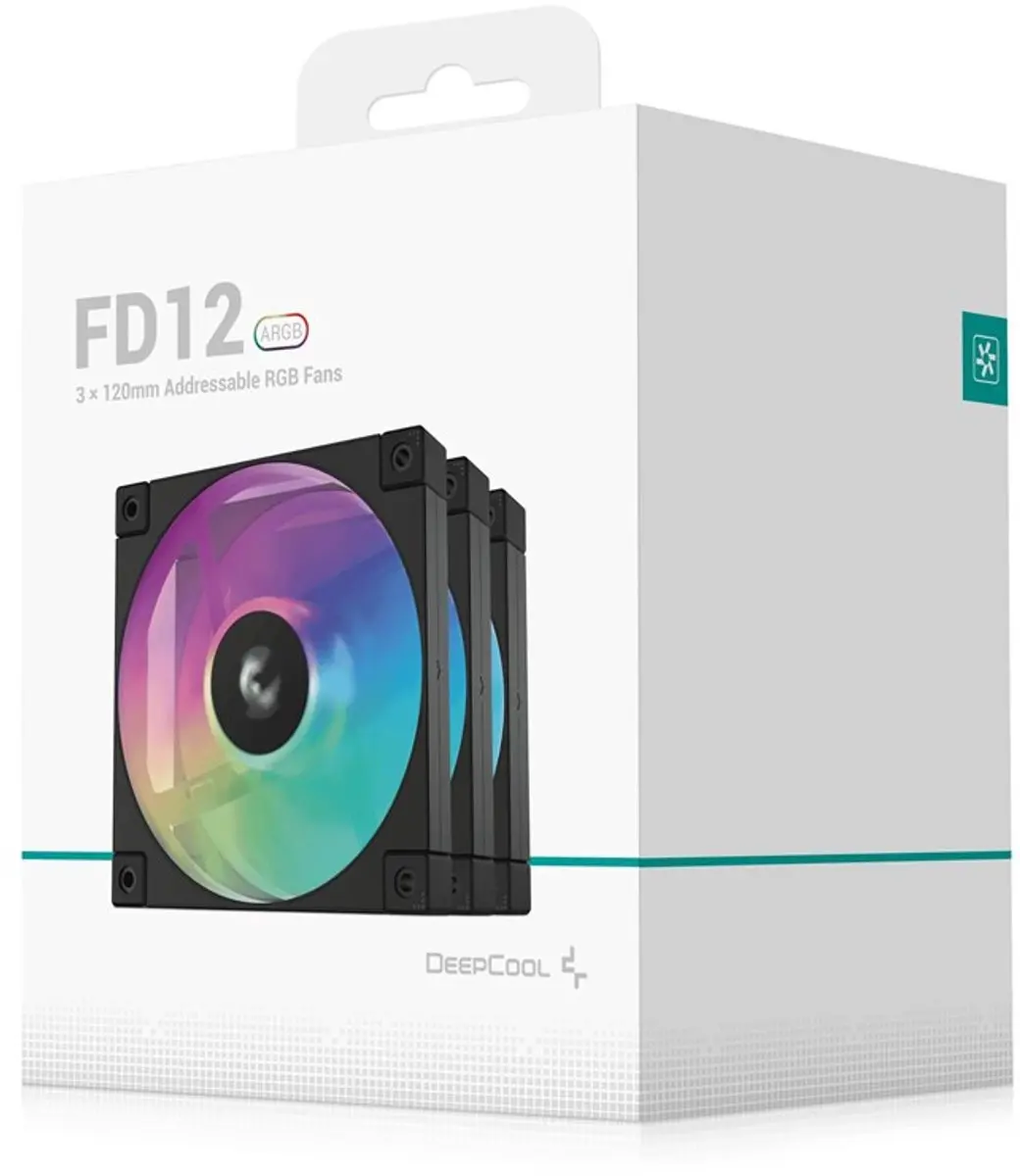 DeepCool FD12 ARGB 3-pack - 120mm Ventilatoren - Zwart/Wit