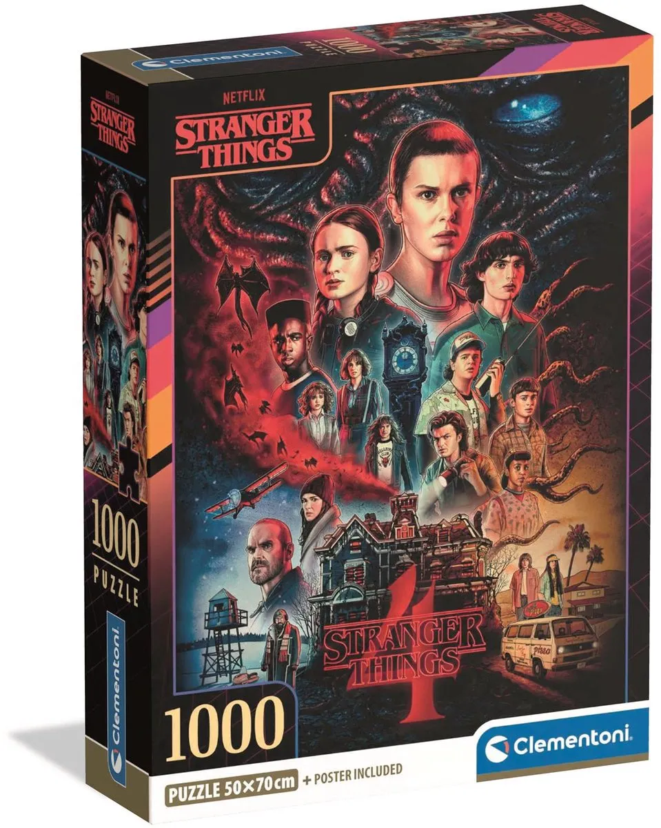Clementoni Stranger Things Seizoen 4 Puzzel 1000 Stuks - Multikleur