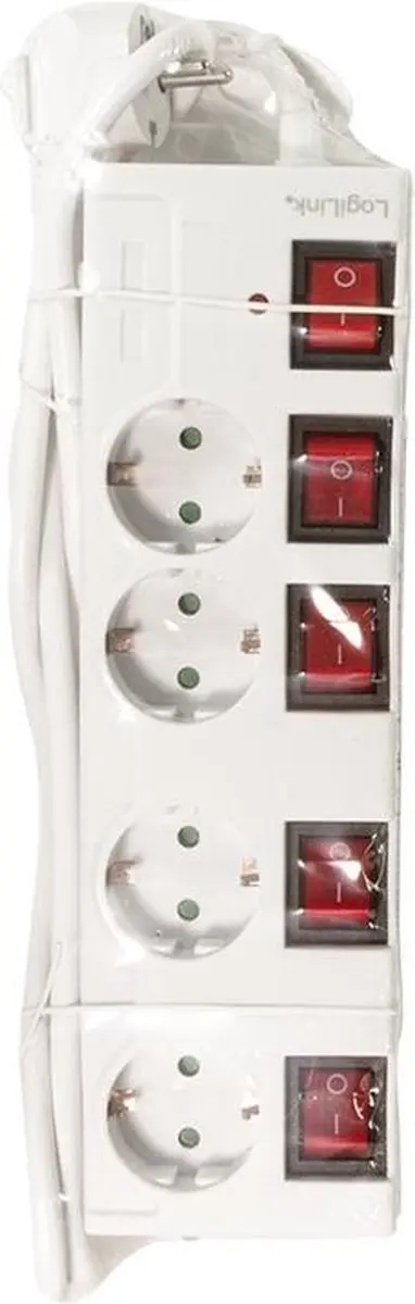 Logilink LPS252 4-voudige stekkerdoos 1,5m - 3680W - Wit
