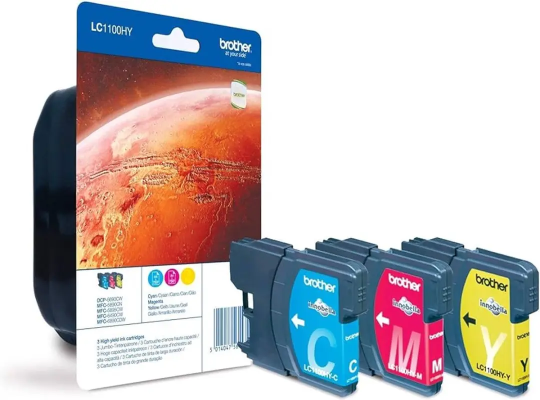 Brother LC-1100HYRBWBP Cyaan/Geel Inktcartridges - XL - 10.1ml