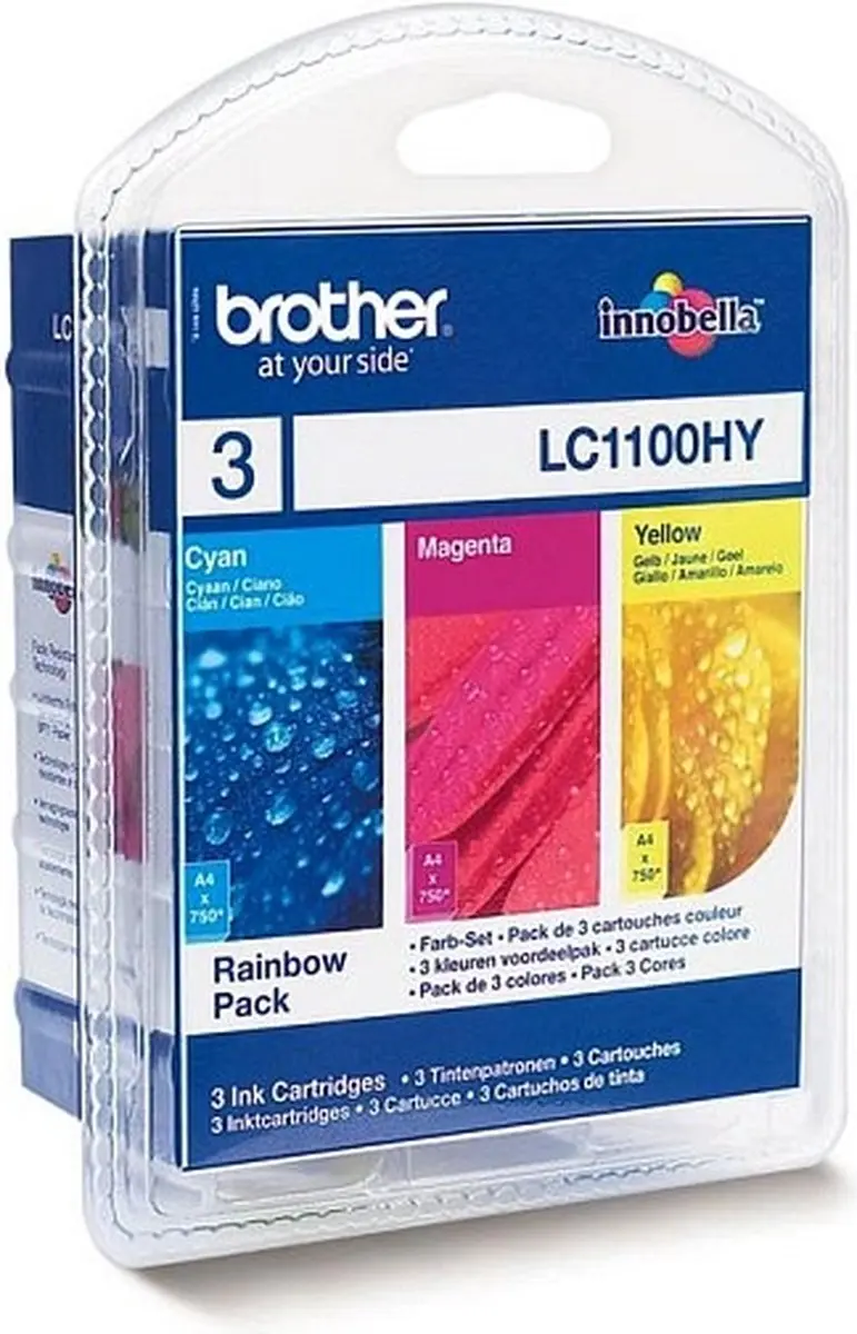 Brother LC-1100HYRBWBP Cyaan/Geel Inktcartridges - XL - 10.1ml