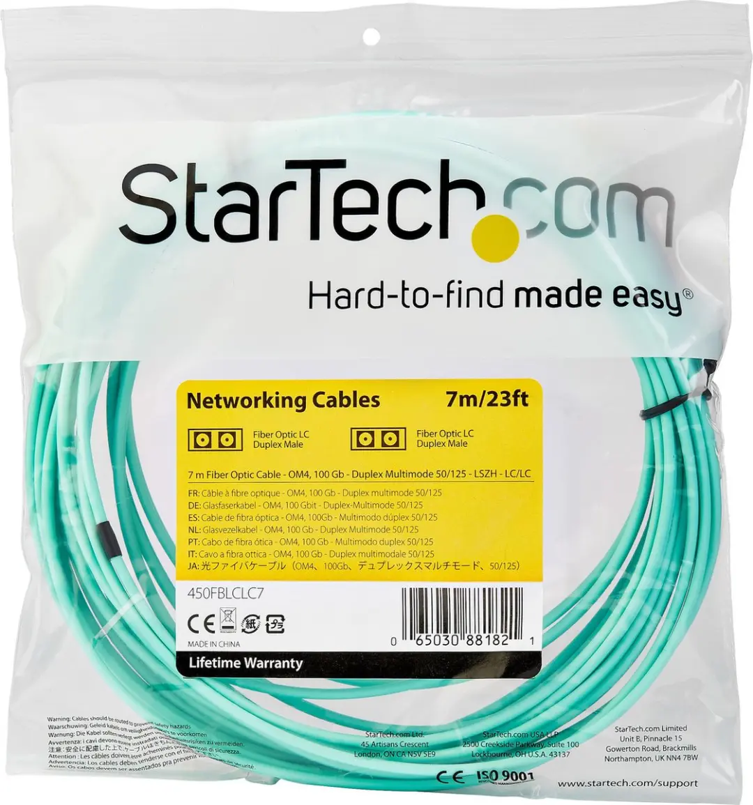 Startech 450FBLCLC7 Glasvezelkabel LC/LC OM4 - 7m - Lichtblauw