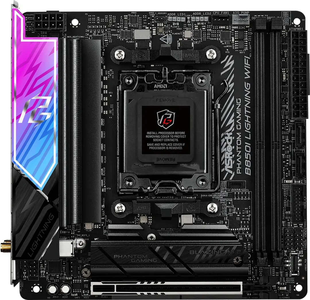 ASRock B850I Lightning WiFi AM5 Mini-ITX Moederbord - WiFi 6E - afbeelding 6 van 6