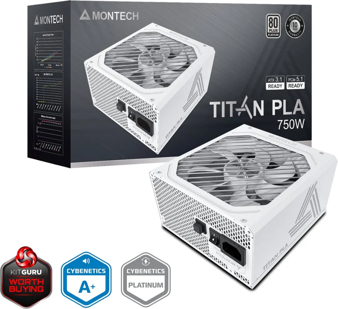 Montech TITAN PLA 750W Voeding - Wit