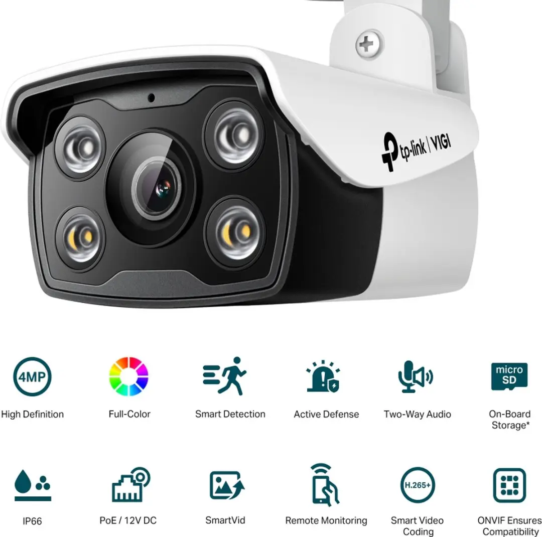 TP-Link VIGI C340 IP-Beveiligingscamera 4mm - 2560x1440 - Zwart/Wit