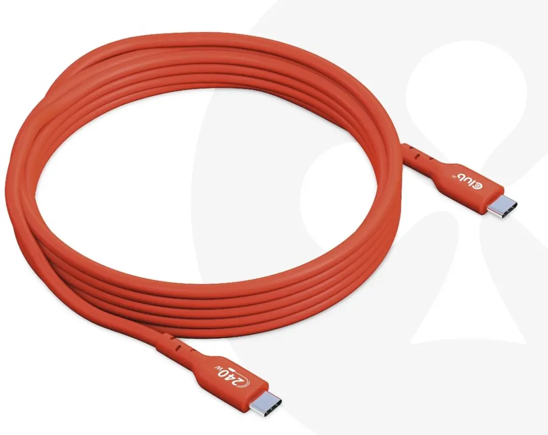 Club 3D USB-C Kabel 480Mb/s PD 240W EPR 4m - Oranje - afbeelding 6 van 6