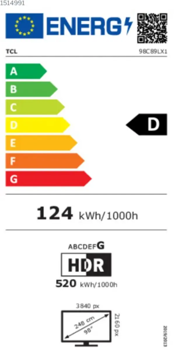 TCL 98C89L 98" 4K Smart TV - Zwart