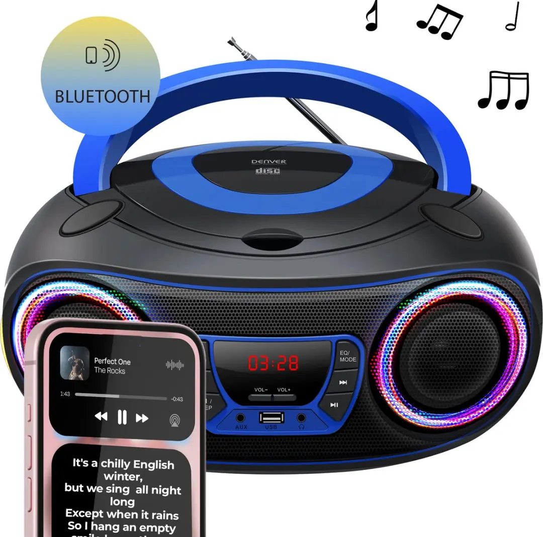 Denver Draagbare Radio CD Speler TCL212BT - Blauw