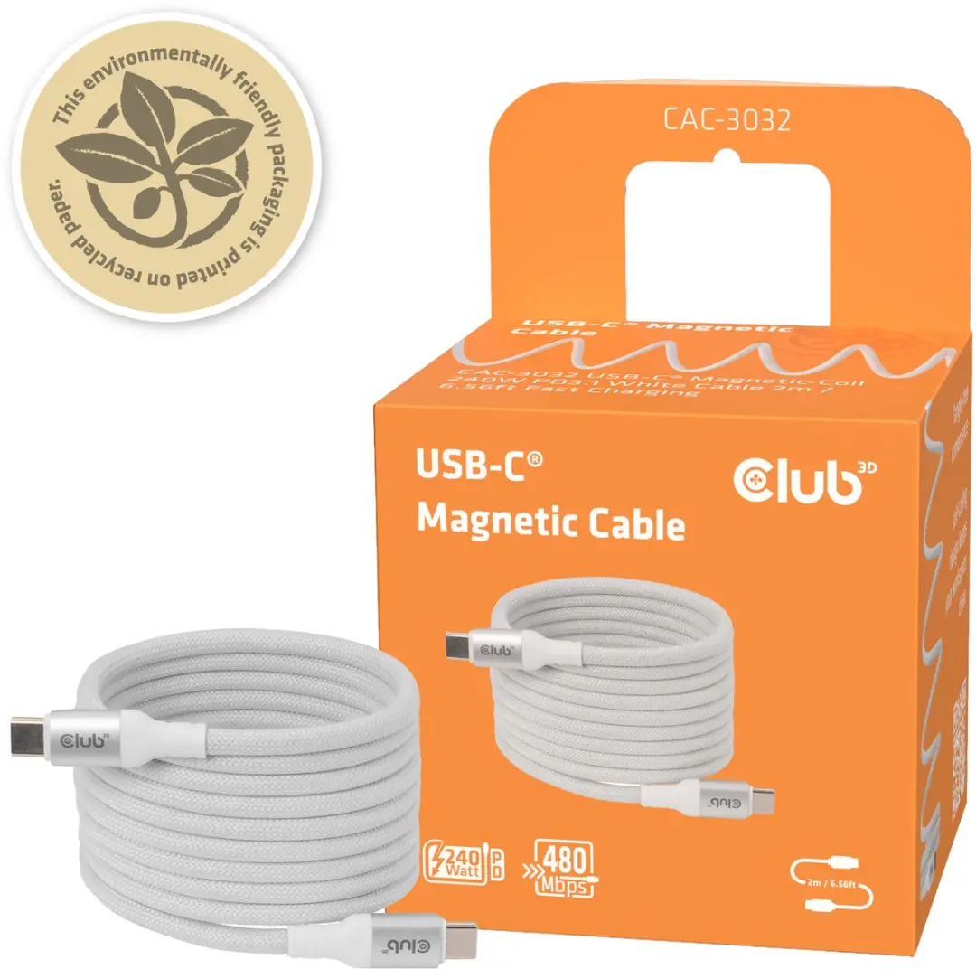 Club 3D CAC-3032 USB-C Kabel 240W Wit