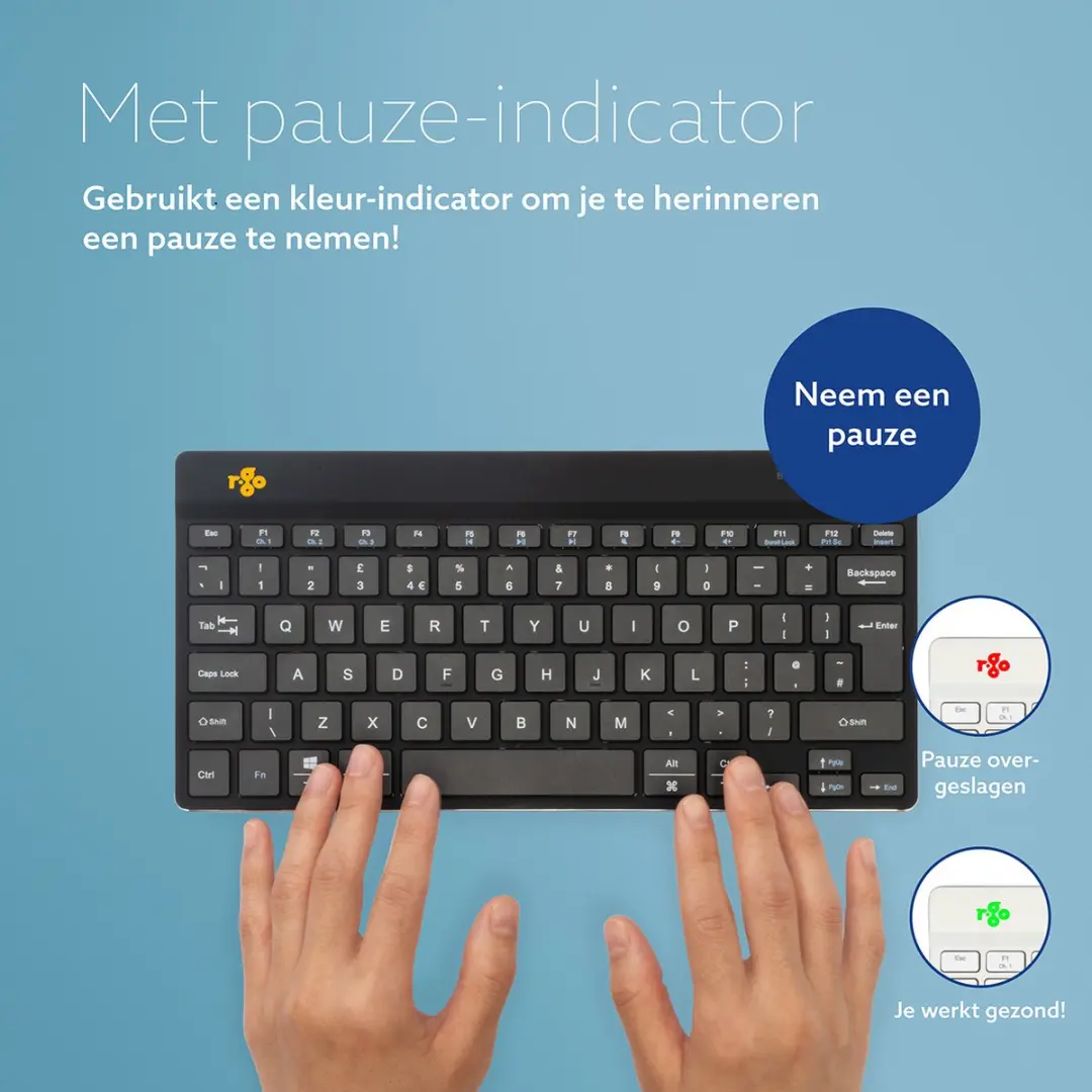 R-Go Compact Break Toetsenbord RGOCOBEWLBL - Bluetooth - AZERTY(BE) - Zwart