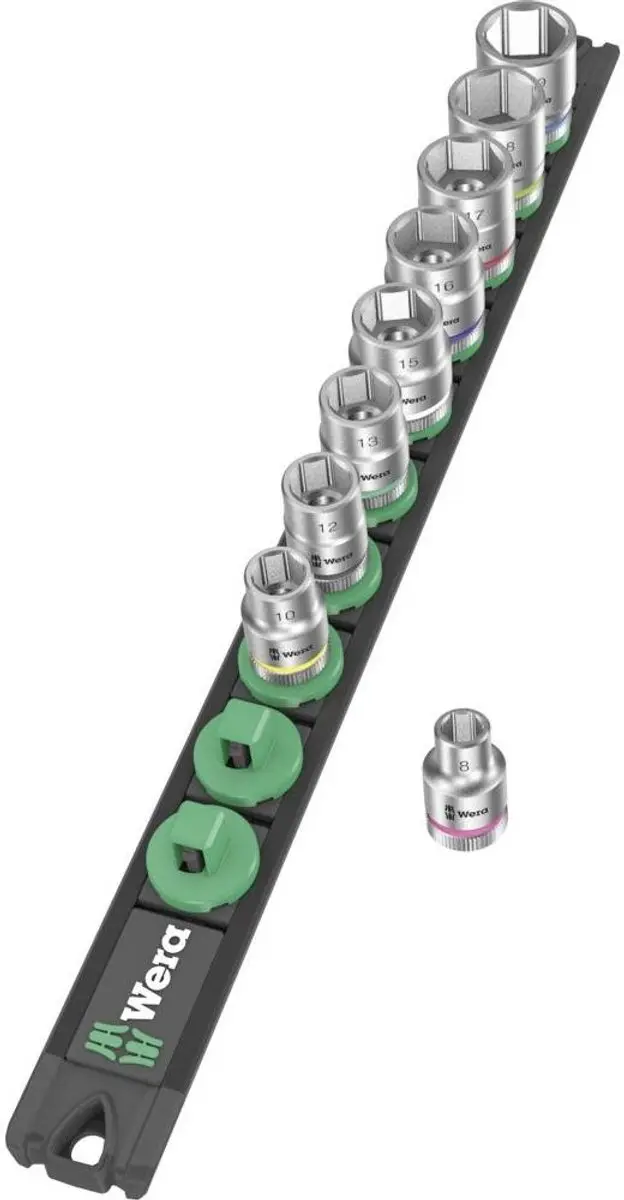Wera B 4 Zyklop 05005430001 Dopsleutelset 9-delig - 3/8"