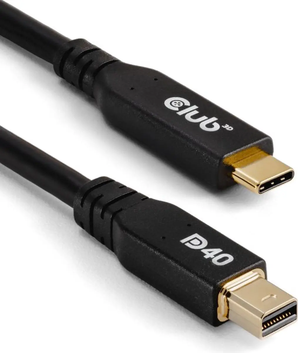 Club 3D CAC-1561 USB-C naar Mini DisplayPort Kabel 2m - Zwart