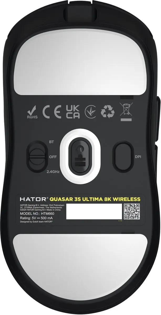 HATOR Quasar 3S Ultima HTM660 Gaming Muis - 30.000 DPI - Zwart