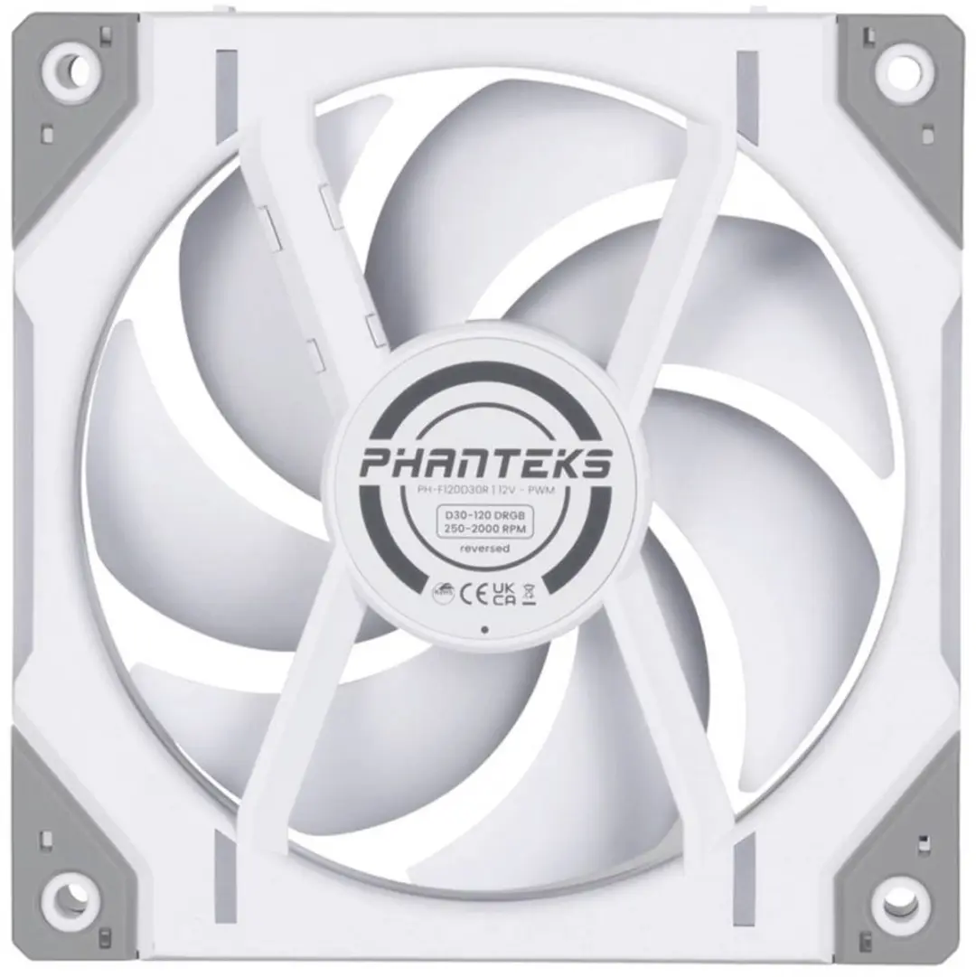 Phanteks D30 PWM Reverse Airflow Ventilator 120mm - Wit
