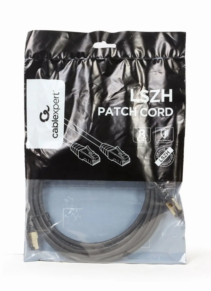 Cablexpert S/FTP Cat8 Netwerkkabel PP8-LSZHCU-BK-5M - 5m - Zwart