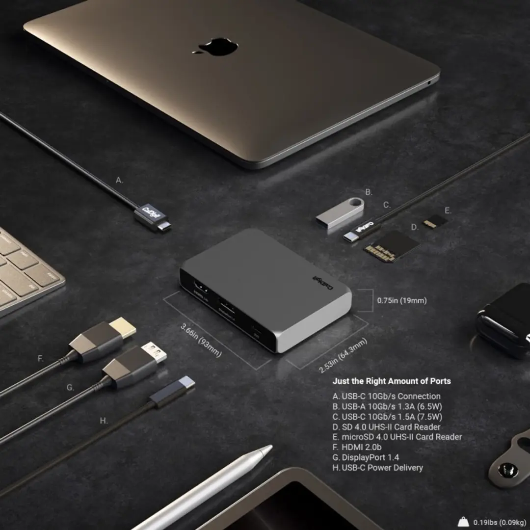CalDigit USB-C SOHO Dock - Grijs/Zilver