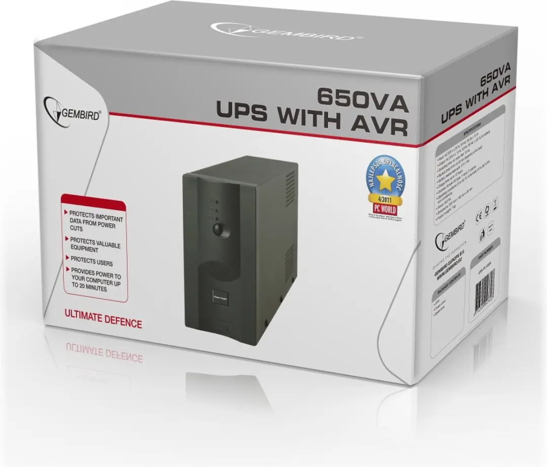 Energenie UPS-PC-652A UPS 650VA - 3 Stopcontacten - Zwart