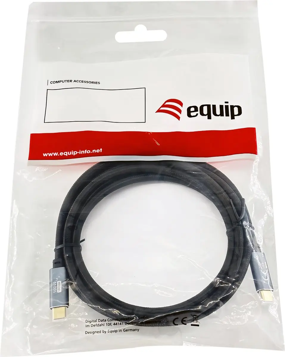 Equip USB-C Kabel 2m USB 3.2 Gen 2 - Zwart