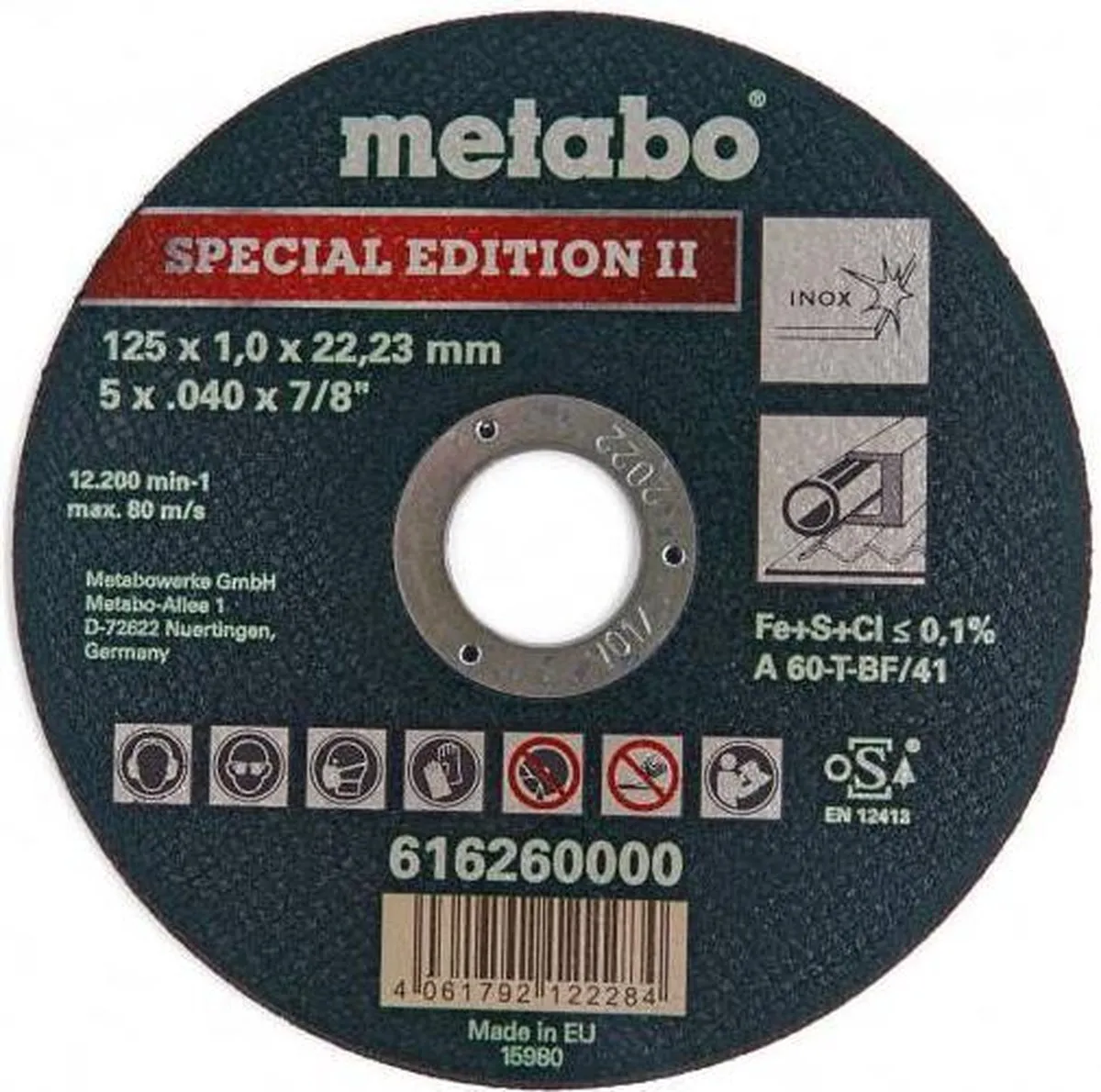 Metabo Snijschijf Inox Special Edition II 125mm - Metaal
