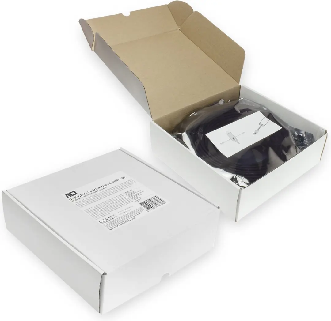 ACT AK4151 DisplayPort 1.4 Glasvezelkabel 15m - 8K@60Hz - Zwart