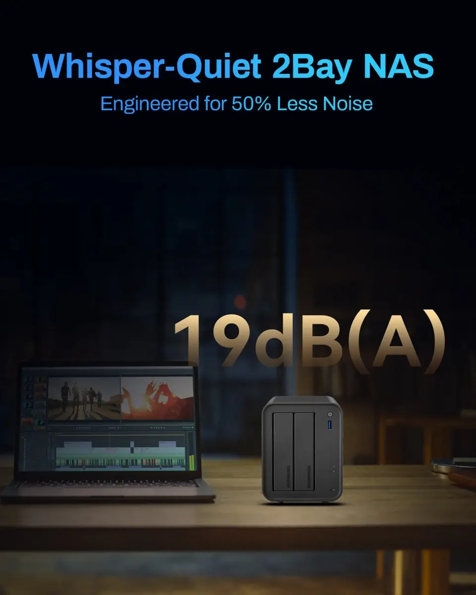 TerraMaster F2-425 NAS - 2Bays - Intel Celeron N5095 - Zwart