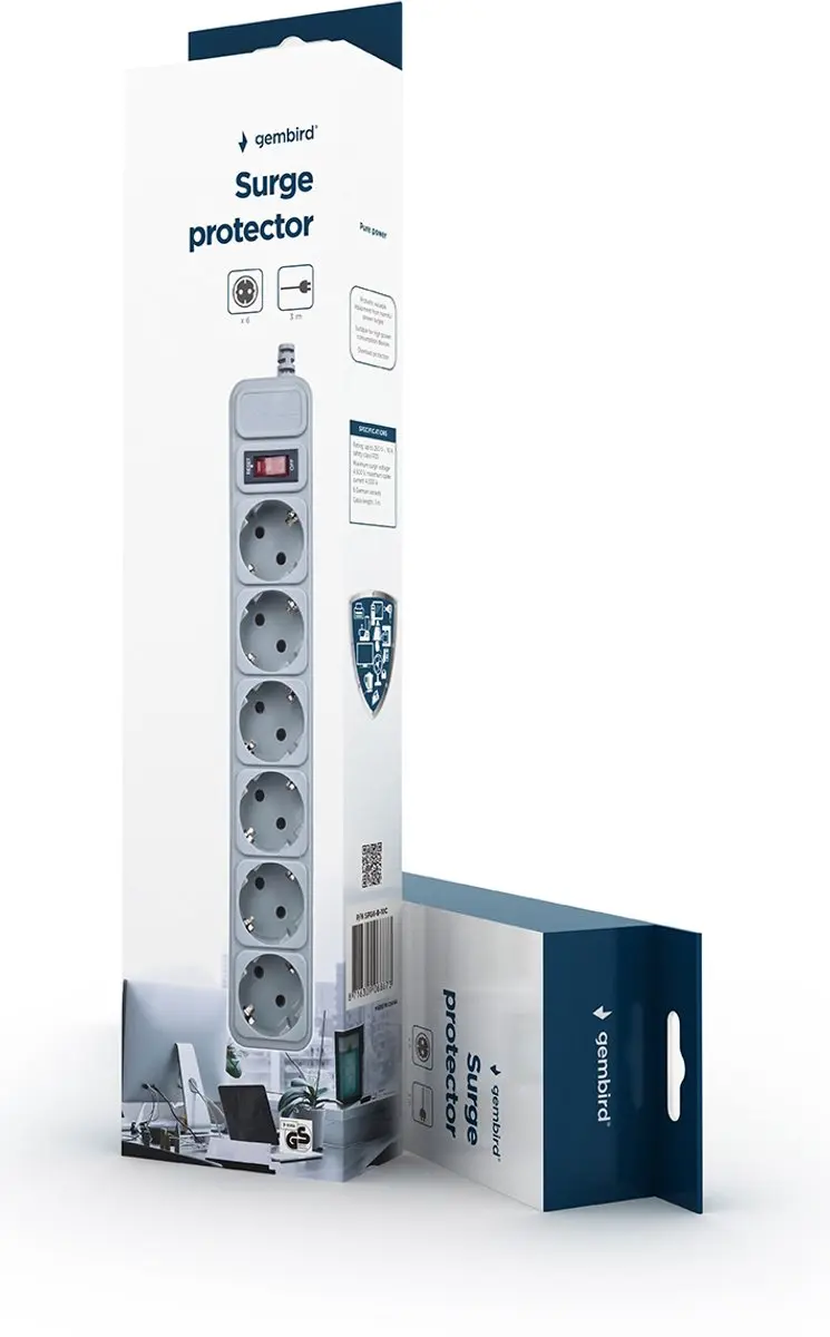 Gembird EnerGenie SPG6-B-10C Stekkerdoos - 6 Stopcontacten