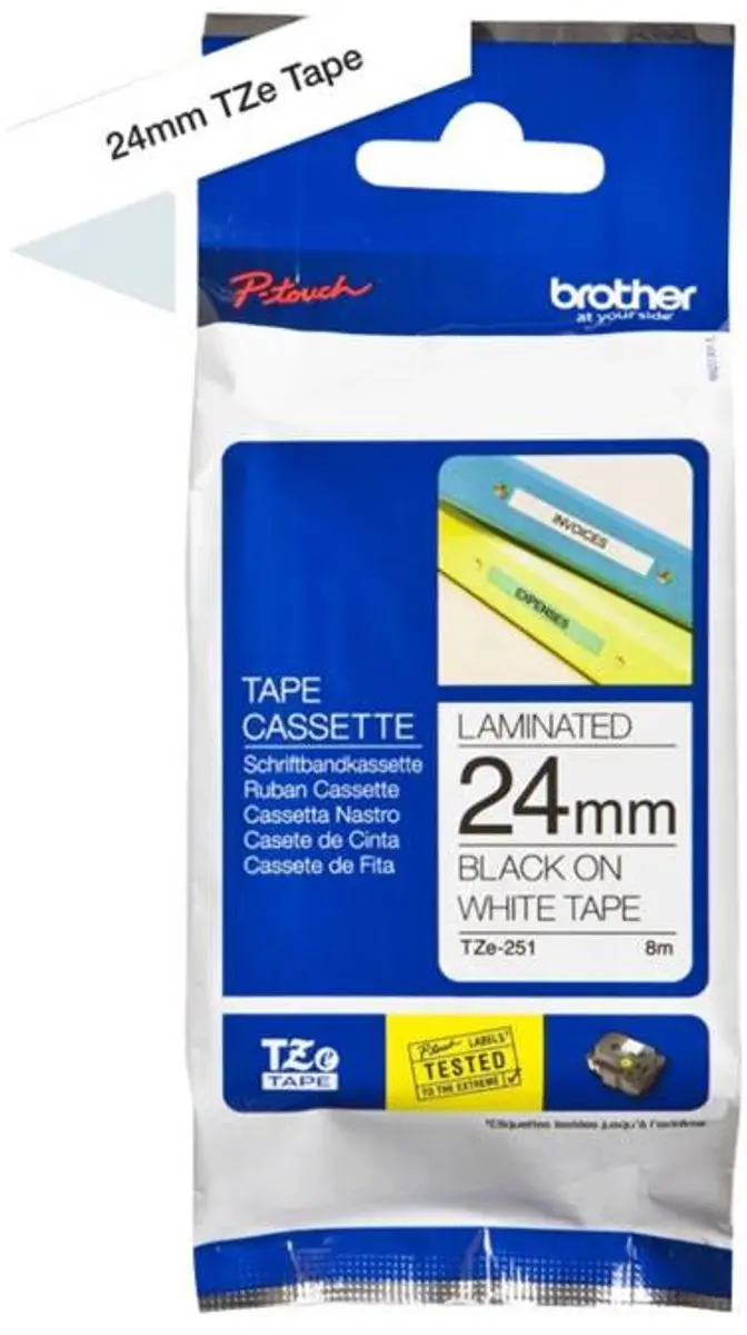 Brother TZe-251 Labelprinter-tape - Wit