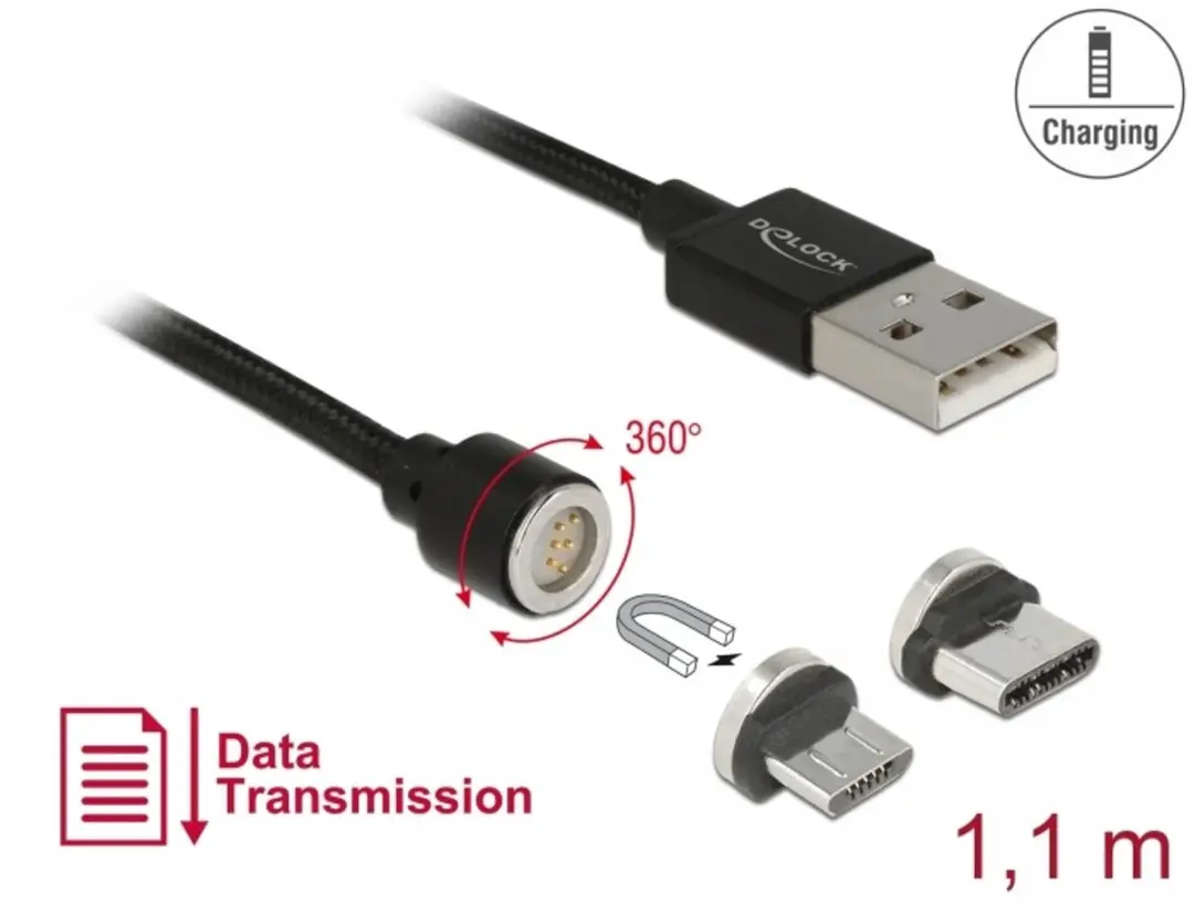 Delock Magnetic USB Kabelset Micro USB/USB-C