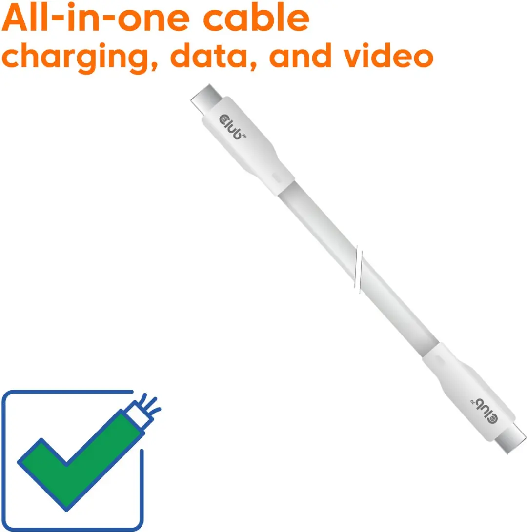 Club 3D CAC-3001 USB-C Opladkabel 240W - 2m Wit - afbeelding 6 van 6