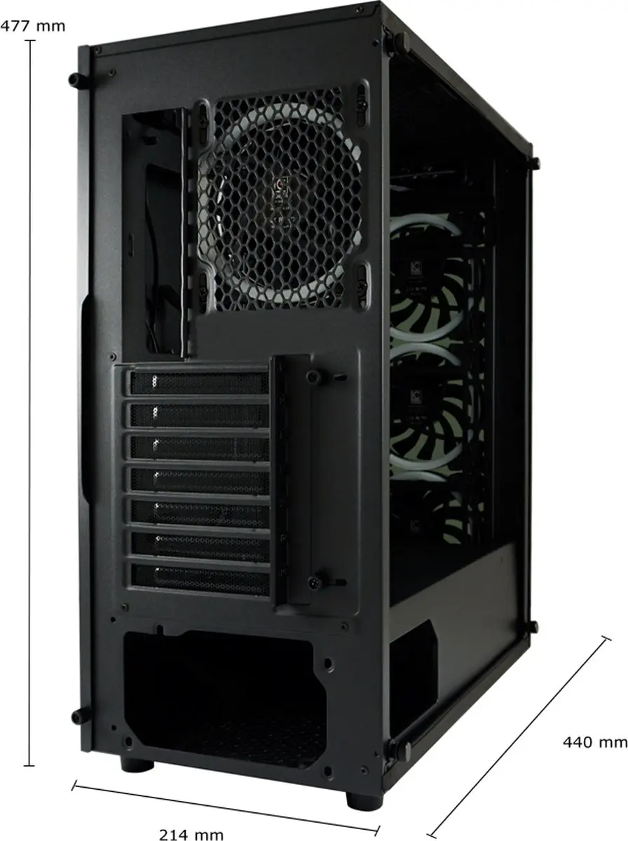 LC-POWER Solar System Midi Tower ATX Behuizing - 4 RGB Ventilatoren - Zwart