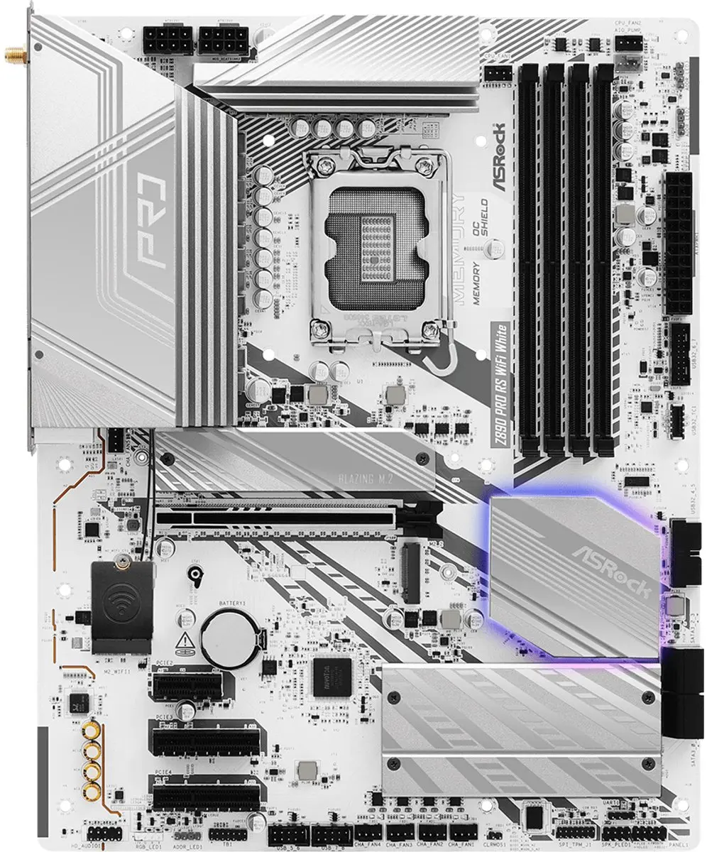 ASRock Z890 Pro RS WiFi White ATX Moederbord - Intel Z890