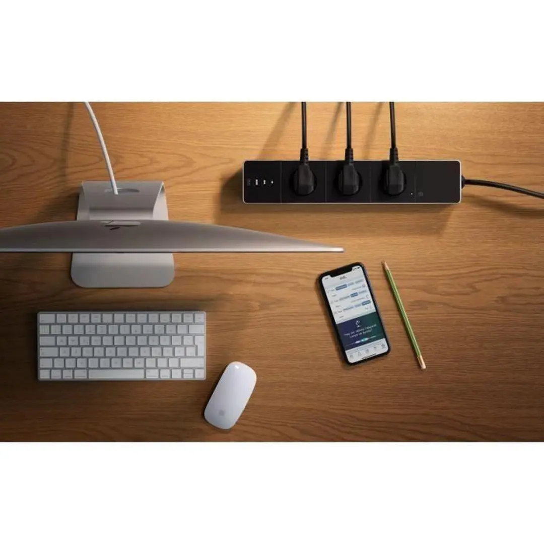 Eve Energy Strip Slimme Stroomdoos - 3 Stopcontacten - Zwart/Wit