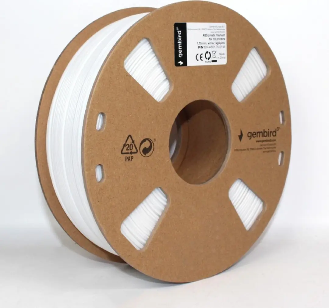 Gembird 3DP-ABS1.75-01-W Filament ABS 1.75mm - Wit