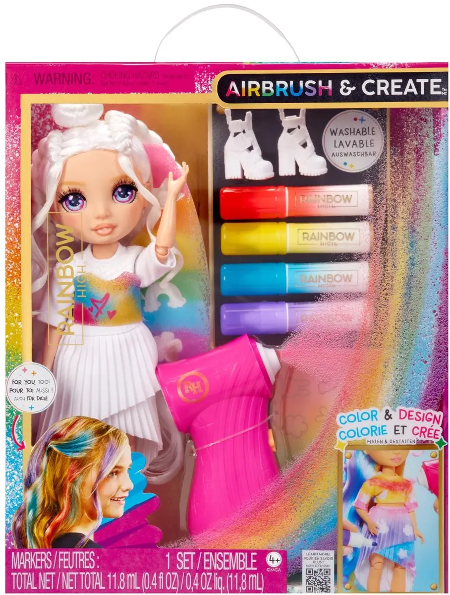 Rainbow High Air Brush & Create Modepoppen - Paarse ogen 543350-EUC